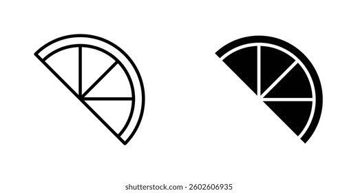 Citrus slice flat Icons in line outline and flat solid style on white background