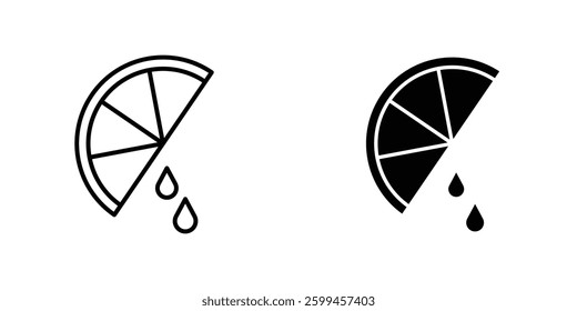 Citrus slice flat simple vector icons illustration set.