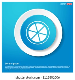 Citrus Slice Icon Abstract Blue Web Sticker Button - vector icon