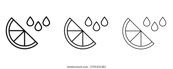 Citrus slice icon linear style sign for mobile concept and web design.