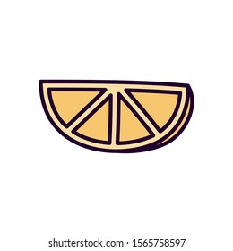 citrus slice lemon on white background vector illustration