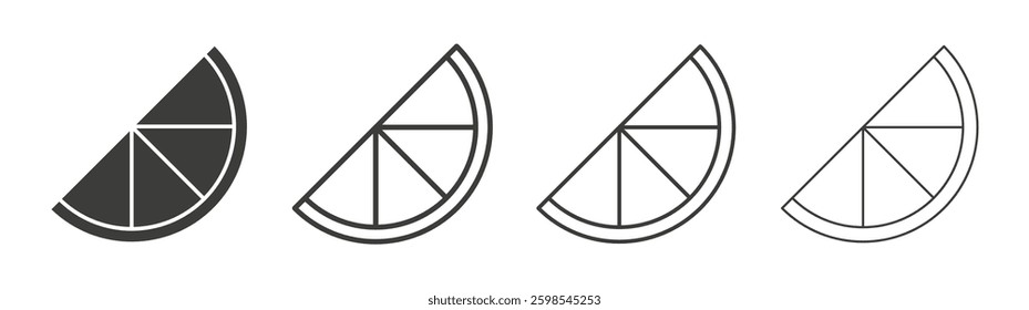 Citrus slice line icon vector illustration set.