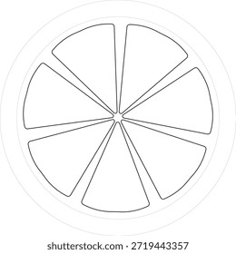 Un contorno simple y elegante de una rodaja de cítricos, perfecto para conceptos culinarios y de diseño