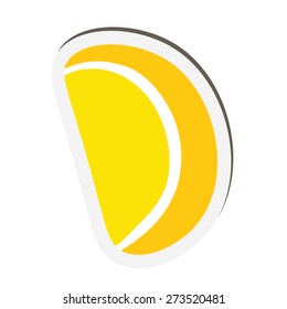 Citrus slice sticker isolated on white background