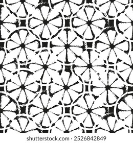 Citrus slices black and white seamless pattern. Hand drawn black and white abstract background with printed citrus spots
