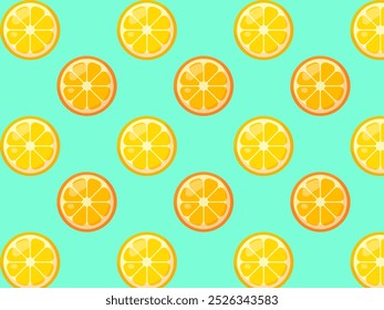 Citrus slices pattern. Vector illustration.