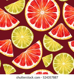 Citrus slices seamless