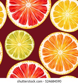 Citrus slices seamless