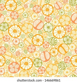 Citrus slices seamless pattern background