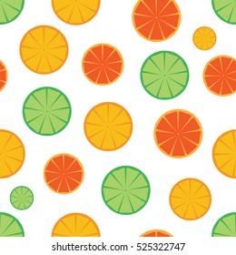 Citrus slices seamless pattern background.Colorful seamless pattern with oranges, grapefruit and limes