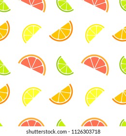 Citrus slices seamless pattern. Vector illustration