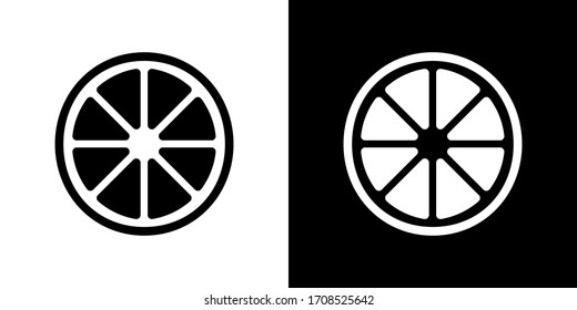 Citrus slices. Vector isolated icon. Tropical fruit isolated sign. Grapefruit orange lemon lime vector design. Citrus collection vector icon. EPS 10