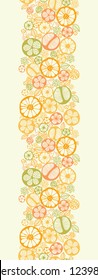 Citrus slices vertical seamless pattern background border