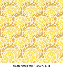  citrus slices wedges drawing vector seamless pattern
