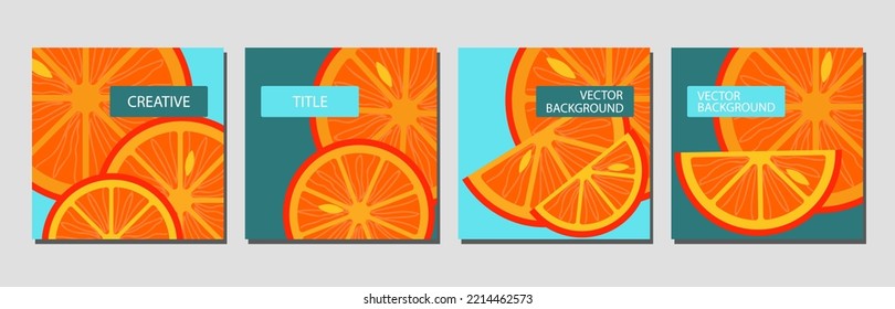 Citrus square background vector. Vector background for banner, poster, Web and packaging.