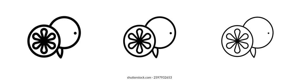 Citrus thin line vector icon set.