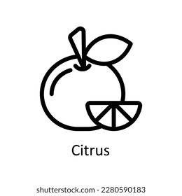 Citrus Vector   outline Icons. Simple stock illustration stock