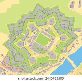 Cittadella di Alessandria, Italy map art