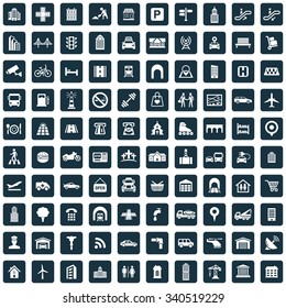 city 100 icons universal set for web and mobile