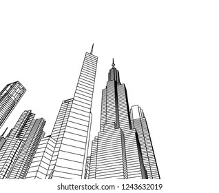 City 3d Illustration Stock Vector (Royalty Free) 1243632019 | Shutterstock