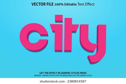 City 3d text effect and editable text effect