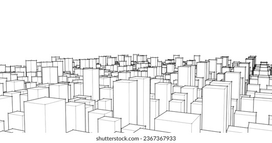 City 3d view vector illustration 