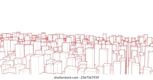 City 3d view vector illustration 