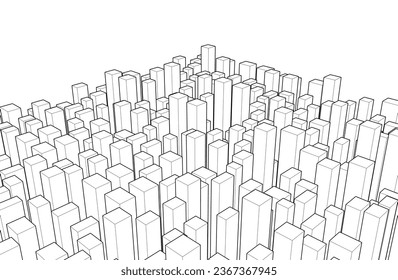City 3d view vector illustration 