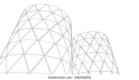 arquitectura abstracta de ciudad torre cilíndrica 3d representación