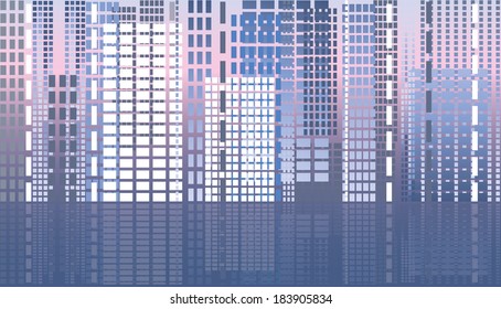 City abstract banner, vector illustration