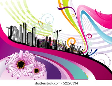 city abstract vector illustration