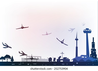 City airport illustration