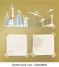 city, airport and paper backgrounds fix with tape