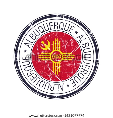 City of Albuquerque,New Mexico postal rubber stamp, vector object over white background