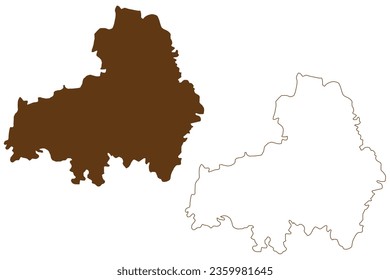 City of Albury (Commonwealth of Australia, New South Wales, NSW) map vector illustration, scribble sketch Albury map