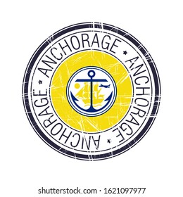 City of Anchorage, Arizona postal rubber stamp, vector object over white background