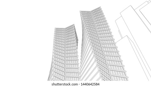 
city ​​abstract architecture 3d graphics