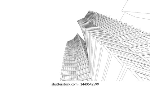 
city ​​abstract architecture 3d graphics