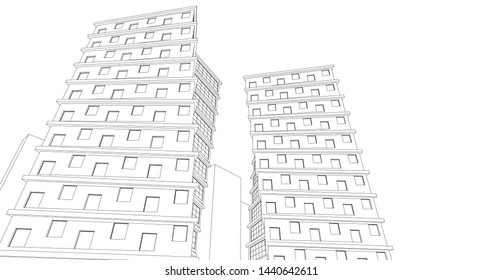 
city ​​abstract architecture 3d graphics