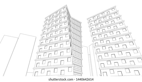 
city ​​abstract architecture 3d graphics