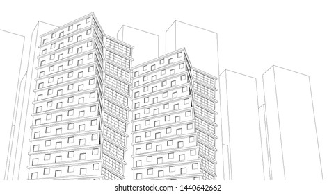 
city ​​abstract architecture 3d graphics