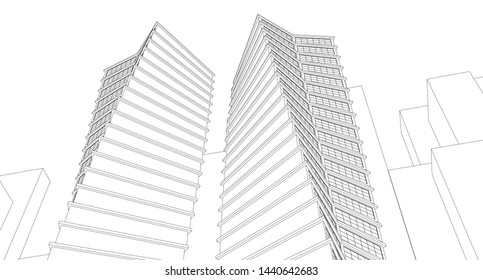 
city ​​abstract architecture 3d graphics