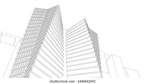 
city ​​abstract architecture 3d graphics