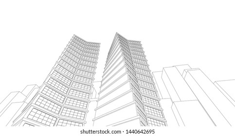 
city ​​abstract architecture 3d graphics