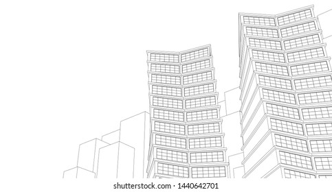
city ​​abstract architecture 3d graphics