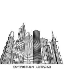 city architecture 3d illustration