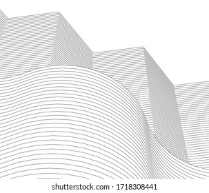 
city ​​abstract architecture 3d illustration vector background