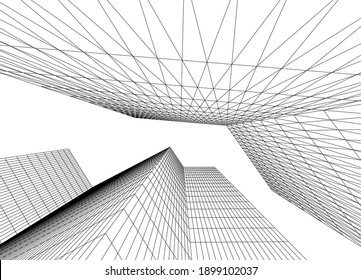 city ​​abstract architecture 3d illustration vector background