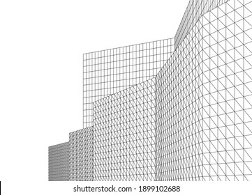 city ​​abstract architecture 3d illustration vector background