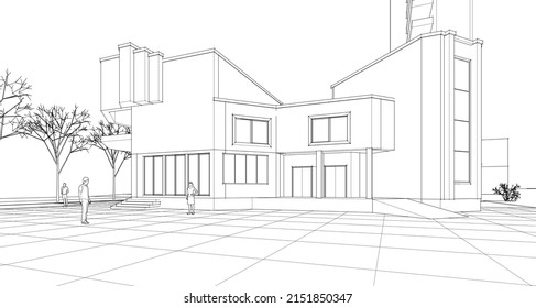 arquitectura 3d de la oficina
